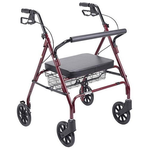 Bariatric Heavy Duty 4 Wheeled Rollator Red