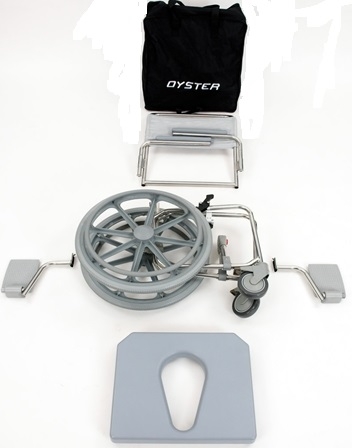 SPR400 Oyster Self Propelled Folding Toileting Showering Chair
