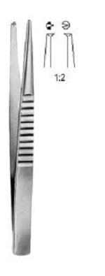 TREVES Tissue Forceps 1x 2 Teeth  18cm
