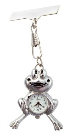 Nurses Fob Watch  Frog Design  Silver Finish