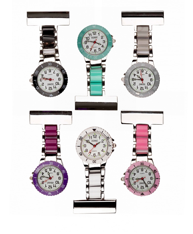 Stylish Fob Watch For Nurses Black and Silver