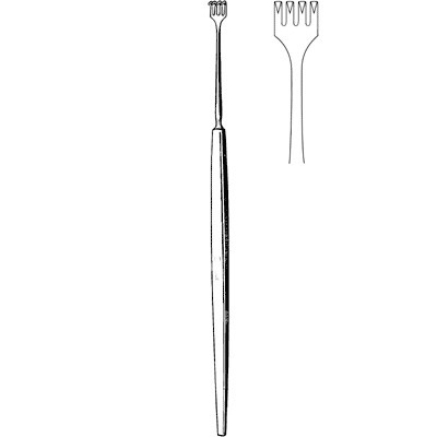 ROLLET Retractor 4 Prongs Sharp 13.5 cm