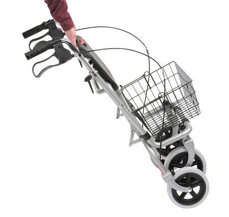 Dual Purpose  Steel Rollator for Walking and Shopping