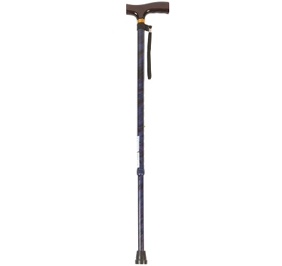 T-Handle Walking Stick in  Blue Cyclone