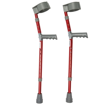 Description Paediatric Crutches in Spirit Red