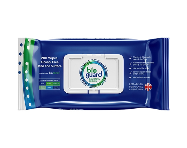 Bioguard  Hand And Surface Wipes Alcohol Free Pack 0f 200