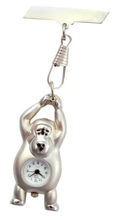 Nurses Fob Watch Monkey Design Silver Finish