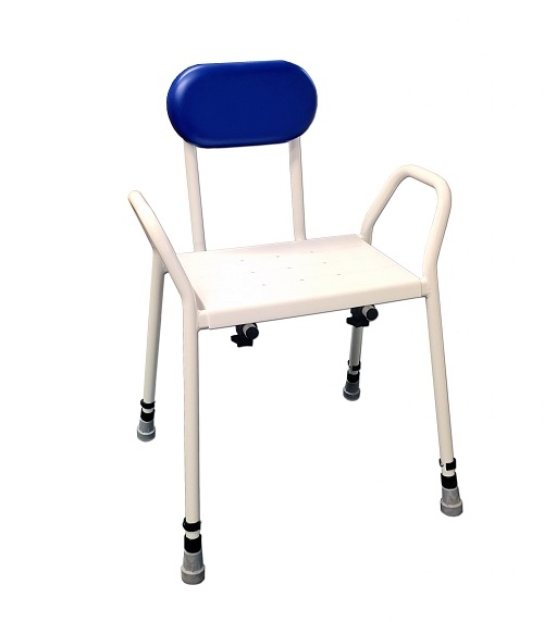 Shower Stool-Chair With Detachable Padded Back