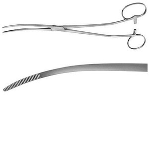 BOZEMANN Dressing & Cotton Swab Forceps Slight Curve 26 cm