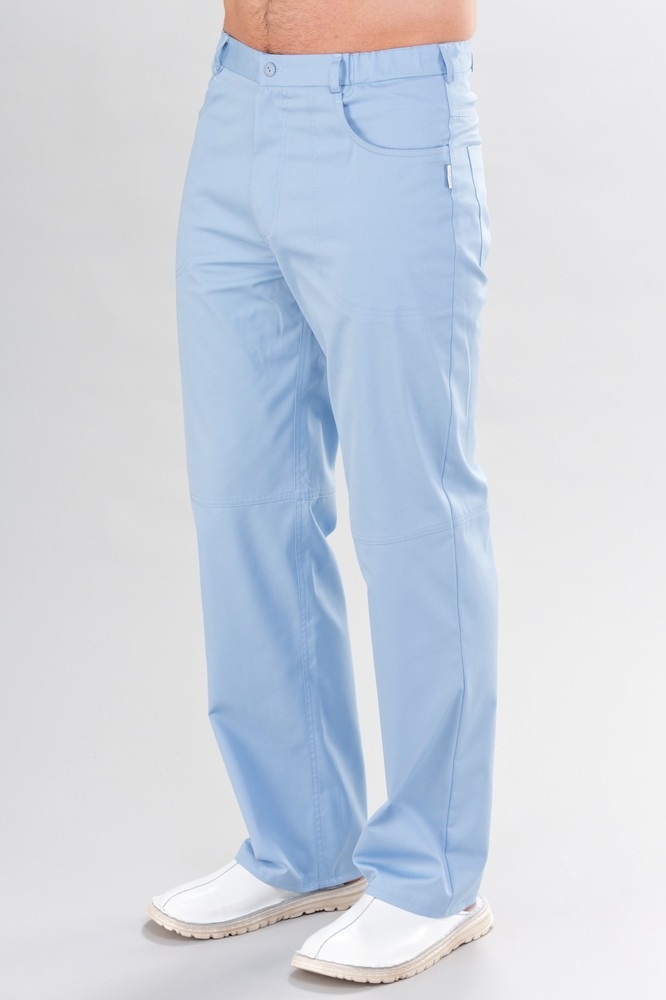 Mens Straight Leg Scrub Pants Light Blue Small