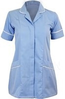 Womens Healthcare Tunic  with Zip Front in Mid blue  Size 10