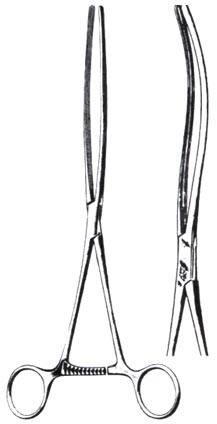  Kocher Atrauma Intestinal Clamp  23cm Curved