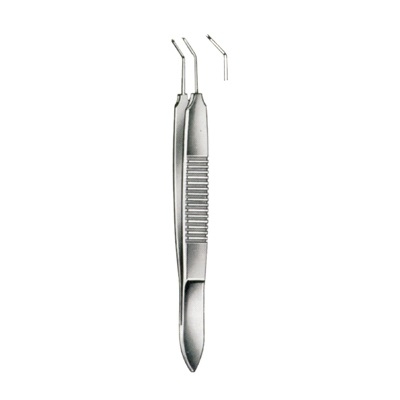 CASTROVEIJO Tissue Forceps Curved 9 cm