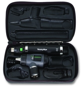 MacroView Otoscope Set with Lithium Ion handle and Throat Illuminator -Charger Included
