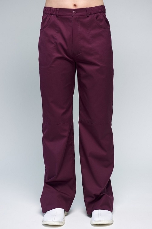 Mens Straight Leg Scrub Pants Purple Medium