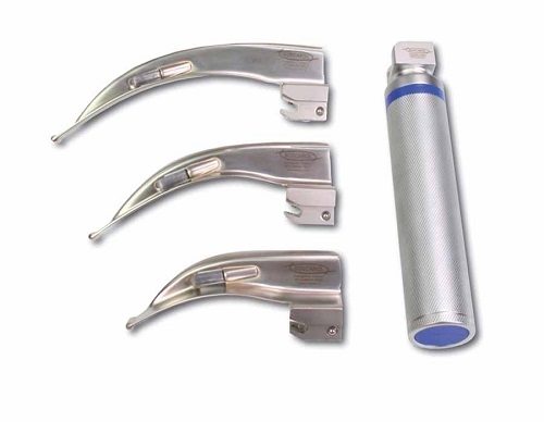 Metal Conventional Light McIntosh Laryngoscope with 3 Blades 