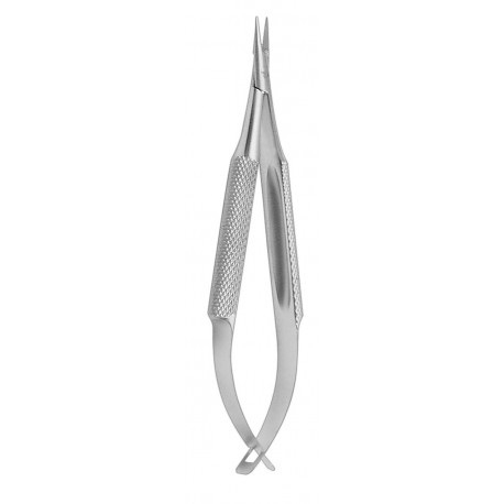 BARRAQUER-TROUTMAN Micro Needle Holder With Catch Curved 10 cm