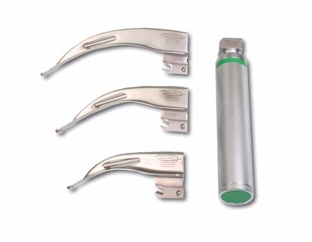 Boscarol Fibre Optic McIntosh Laryngoscope set with 3 blades