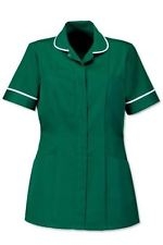   Womens Healthcare Tunic  with Zip Front in Bottle Green  Size 18