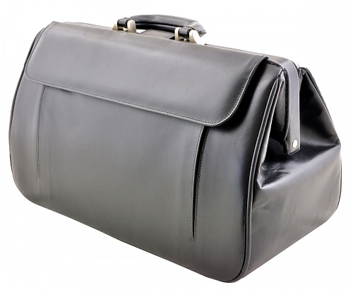 Durable and Functional Doctors Leather Bag Black 