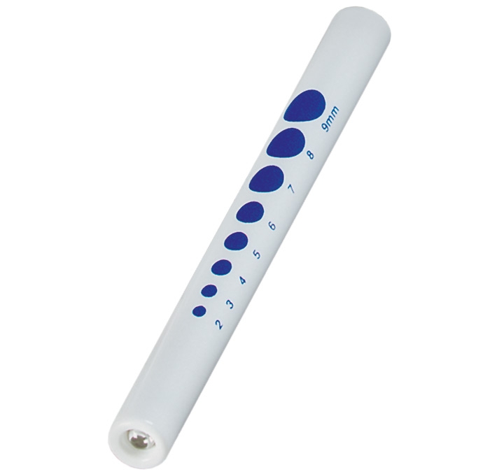 Pupil Gauge Disposable Penlight   White     