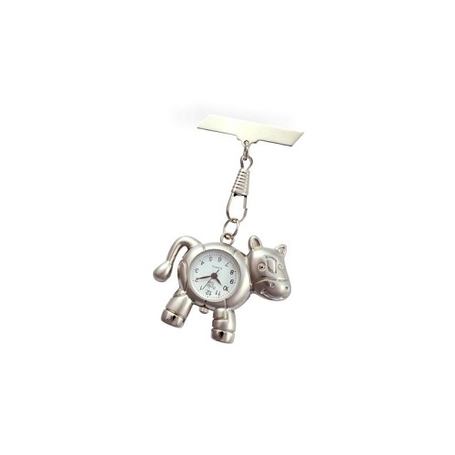 Nurses Fob Watch Cow Design Silver Finish
