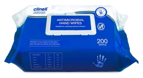 Antimicrobial Hand Wipes Box of 200