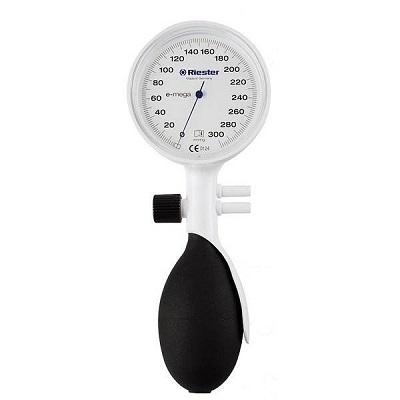 Riester e-mega White Aneroid Sphygmomanometer  1 tube Adult Cuff 