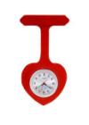 Nurses Fob Watch - Red Silicon - Heart design
