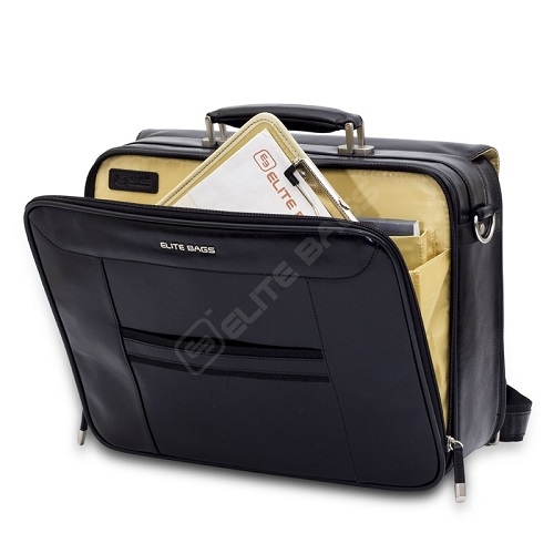 Elegant Doctors Bag In Black Leather 