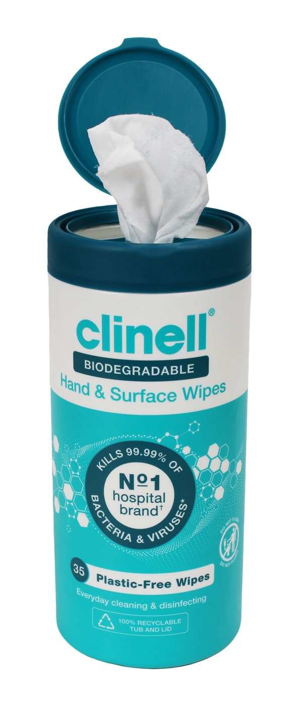 Clinell Biodegradable Hand And Surface Wipes Blue Box of 6