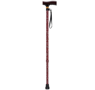  T-Handle Walking Sticks in Red Dots 