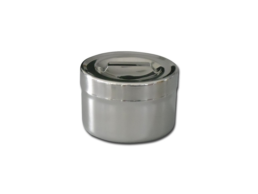 Stainless Steel Medical Dressing Jar with lid - diam.103x128 mm 	