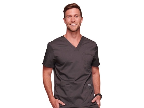 Cherokee V Neck Scrub Top For Men Pewter M