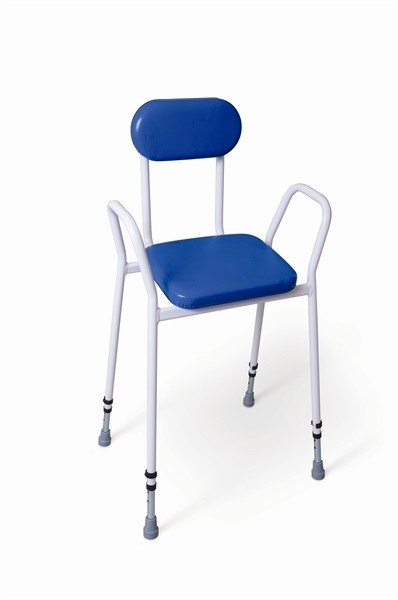 Perching Stool With  Upholstered Back 