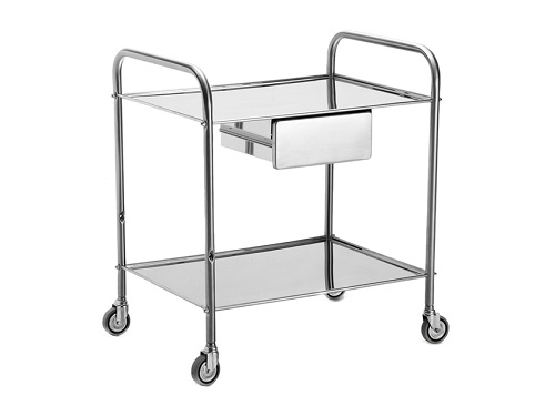 Stainless Steel Medical Trolley 2 Shelves