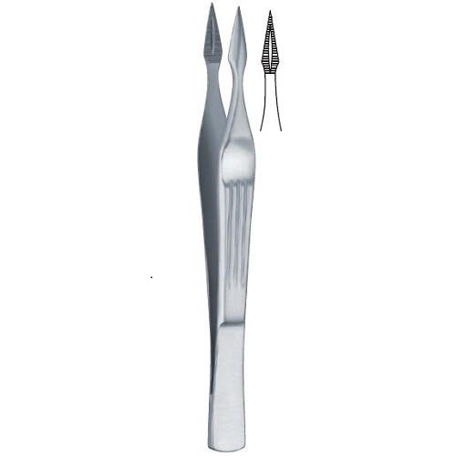 WALTER-CARMALT Splinter Forceps Curved 10.5 cm