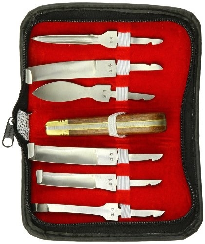 Knife Set Wooden Handle With Interchangable Blades