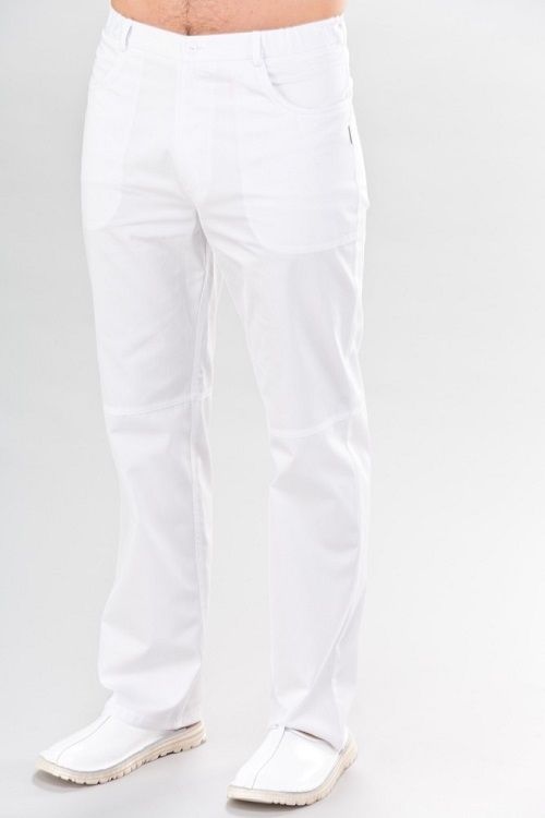  Mens Straight Leg Scrub Pants White Small