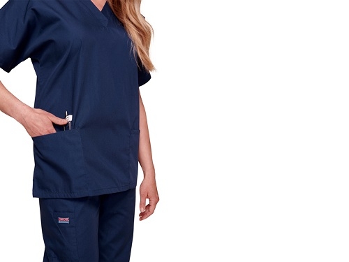  Cherokee V Neck Scrub Top For Women  Navy Blue S