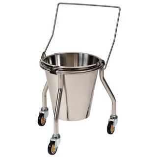 15 litre Stainless Steel Hospital Bucket Trolley
